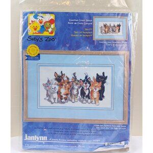 Janlynn Suzy's Zoo Tales of Duckport Cats Counted Cross Stitch Kit NOS 1999